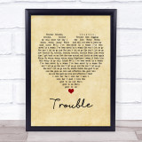 Ray LaMontagne Trouble Vintage Heart Song Lyric Print