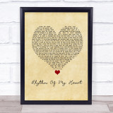 Rod Stewart Rhythm Of My Heart Vintage Heart Song Lyric Print