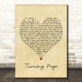 Sleeping At Last Turning Page Vintage Heart Song Lyric Print