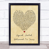 Stevie Wonder Signed, Sealed, Delivered I'm Yours Vintage Heart Song Lyric Print