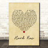 The Black Keys Hard Row Vintage Heart Song Lyric Print