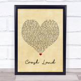 Twin Atlantic Crash Land Vintage Heart Song Lyric Print