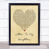 Uncle Kracker Letter To My Daughters Vintage Heart Song Lyric Print
