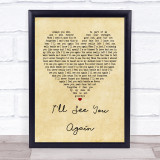 Westlife I'll See You Again Vintage Heart Song Lyric Print