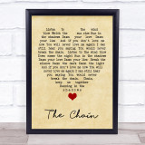 The Chain Fleetwood Mac Vintage Heart Quote Song Lyric Print