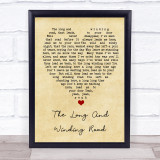 The Long And Winding Road The Beatles Vintage Heart Quote Song Lyric Print