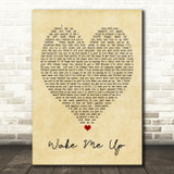 Wake Me Up Ed Sheeran Vintage Heart Quote Song Lyric Print