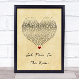 Adele Set Fire To The Rain Vintage Heart Song Lyric Print