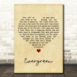 Barbra Streisand Evergreen Vintage Heart Song Lyric Print