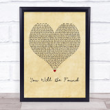 Ben Platt You Will Be Found Vintage Heart Song Lyric Print
