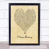 Biffy Clyro Mountains Vintage Heart Song Lyric Print