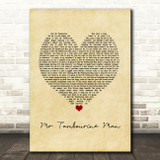 Bob Dylan Mr Tambourine Man Vintage Heart Song Lyric Print