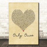Bob Marley Only Once Vintage Heart Song Lyric Print