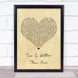 Boys Like Girls Two Is Better Than One Vintage Heart Song Lyric Print