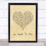 Chris Malinchak So Good To Me Vintage Heart Song Lyric Print