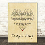 City & Colour Casey's Song Vintage Heart Song Lyric Print