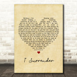 Clare Maguire I surrender Vintage Heart Song Lyric Print