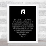One Direction 18 Black Heart Song Lyric Print