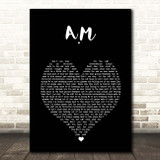 One Direction A.M Black Heart Song Lyric Print