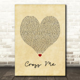 Ed Sheeran Cross Me Vintage Heart Song Lyric Print