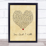 Eddie Rabbitt & Crystal Gayle You And I With Vintage Heart Song Lyric Print