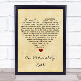 Gorillaz On Melancholy Hill Vintage Heart Song Lyric Print