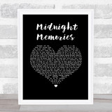 One Direction Midnight Memories Black Heart Song Lyric Print