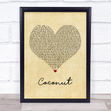 Harry Nilsson Coconut Vintage Heart Song Lyric Print