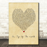 Imagine Dragons On Top Of The World Vintage Heart Song Lyric Print
