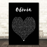 One Direction Olivia Black Heart Song Lyric Print