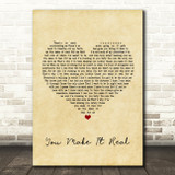 James Morrison You Make It Real Vintage Heart Song Lyric Print
