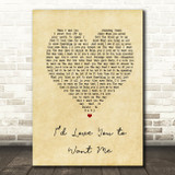 John Holt Id Love You to Want Me Vintage Heart Song Lyric Print