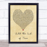 Justin Timberlake ft Beyonce Until the End of Time Vintage Heart Lyric Print