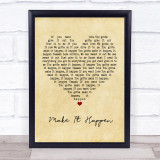Lawson Make It Happen Vintage Heart Song Lyric Print