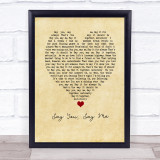 Lionel Richie Say You, Say Me Vintage Heart Song Lyric Print