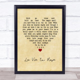 Louis Armstrong La Vie En Rose Vintage Heart Song Lyric Print