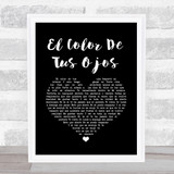 Banda MS El Color De Tus Ojos Black Heart Song Lyric Print