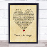 Maroon 5 Moves Like Jagger Vintage Heart Song Lyric Print