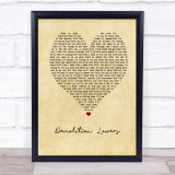 My Chemical Romance Demolition Lovers Vintage Heart Song Lyric Print