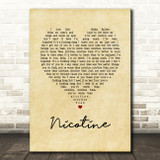 Panic! At The Disco Nicotine Vintage Heart Song Lyric Print