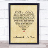 Picture This Addicted To You Vintage Heart Song Lyric Print
