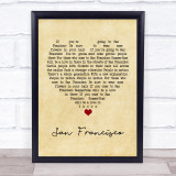 Scott McKenzie San Francisco Vintage Heart Song Lyric Print
