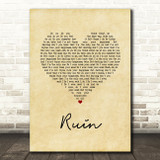 Shawn Mendes Ruin Vintage Heart Song Lyric Print