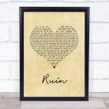 Shawn Mendes Ruin Vintage Heart Song Lyric Print