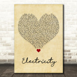 Silk City & Dua Lipa Electricity Vintage Heart Song Lyric Print