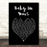 Barbara Lewis Baby I'm Yours Black Heart Song Lyric Print