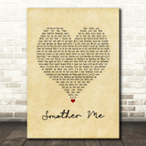 The Used Smother Me Vintage Heart Song Lyric Print