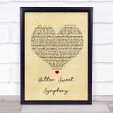 The Verve Bitter Sweet Symphony Vintage Heart Song Lyric Print
