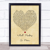 Westlife What Makes a Man Vintage Heart Song Lyric Print