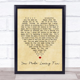 You Make Loving Fun Fleetwood Mac Vintage Heart Quote Song Lyric Print
